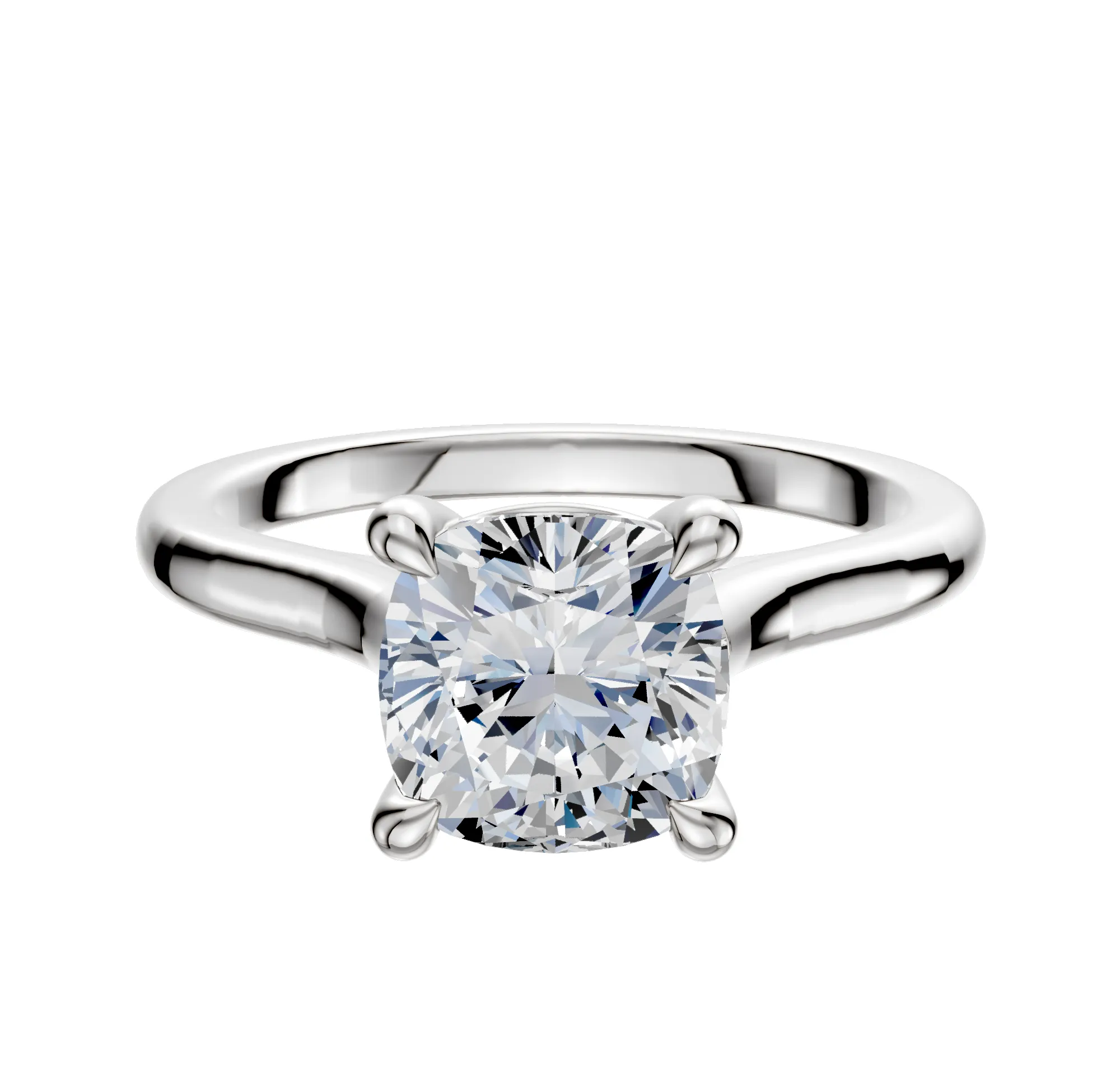 18K White Gold 4 Prong Basket Cathedral Dome 2.0mm Engagement Ring sold by Promise By Effy