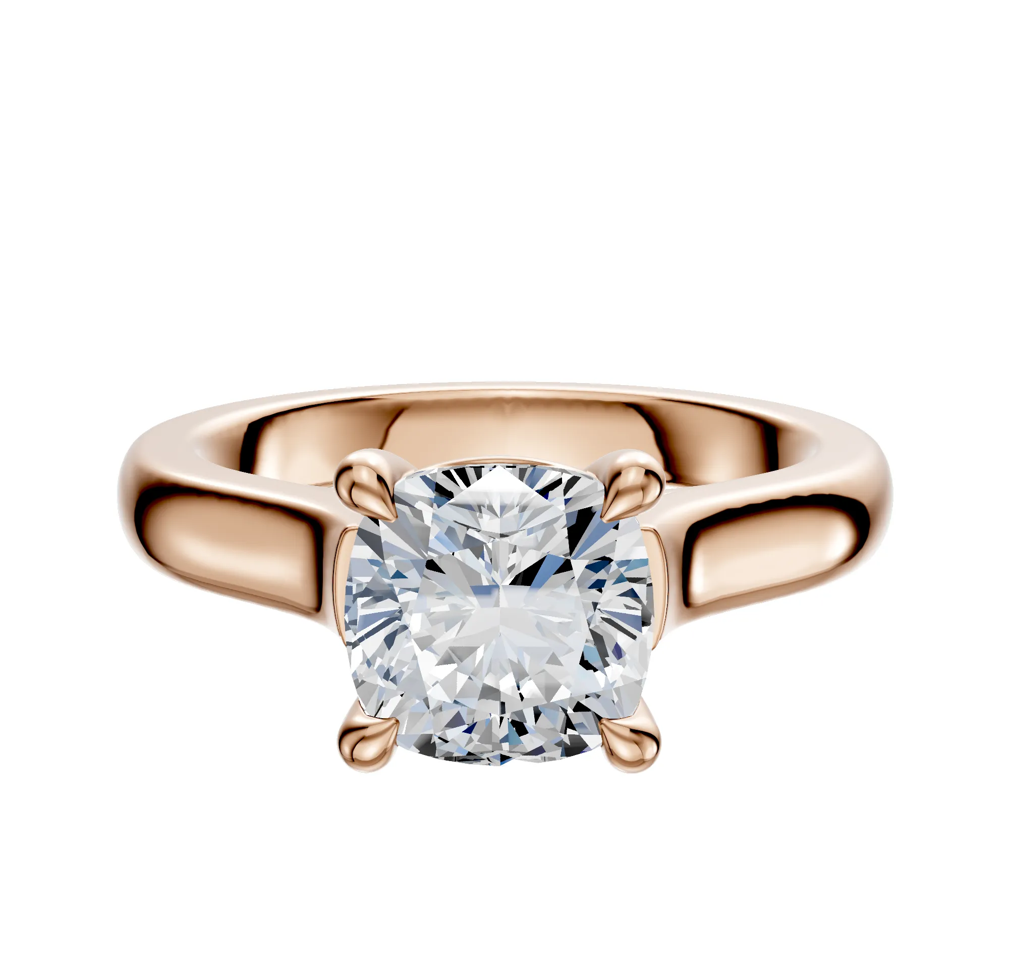 18K Rose Gold 4 Prong Basket Cathedral Dome 3.0mm Engagement Ring sold by Promise By Effy