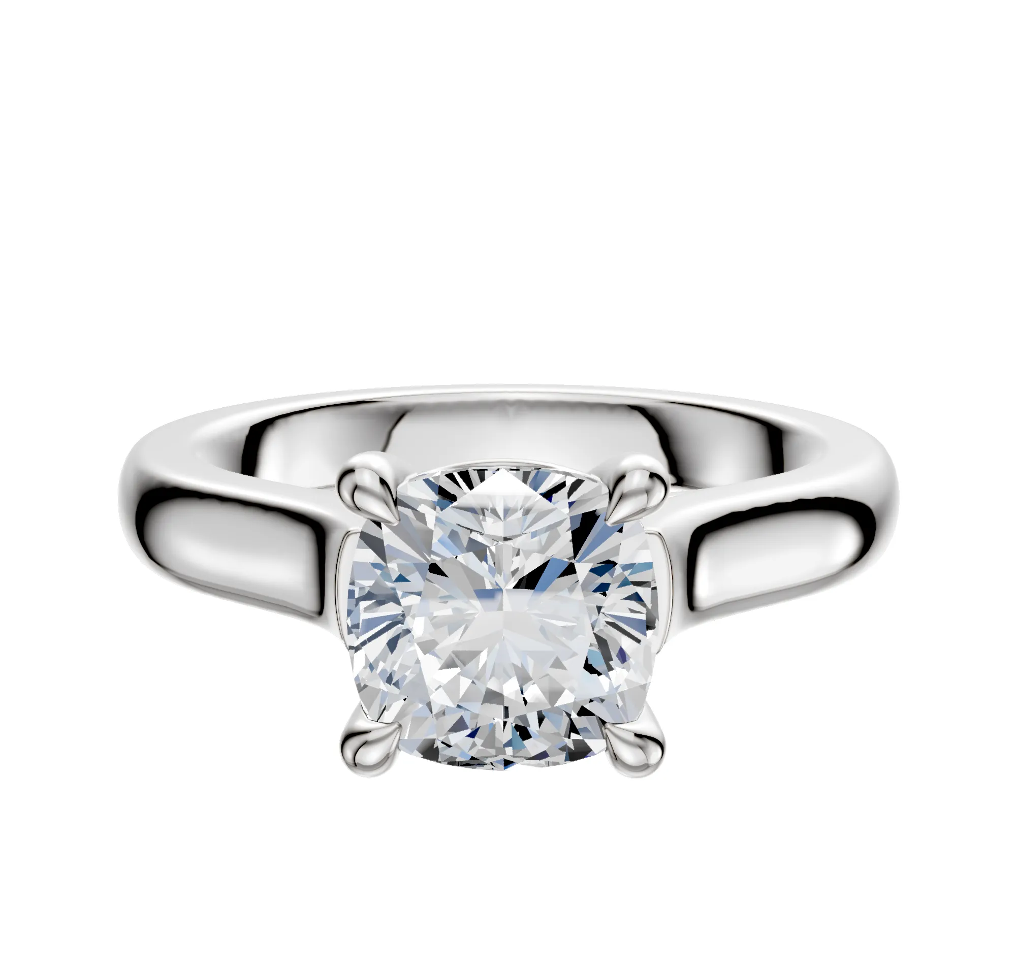 Platinum 4 Prong Basket Cathedral Dome 3.0mm Engagement Ring sold by Promise By Effy