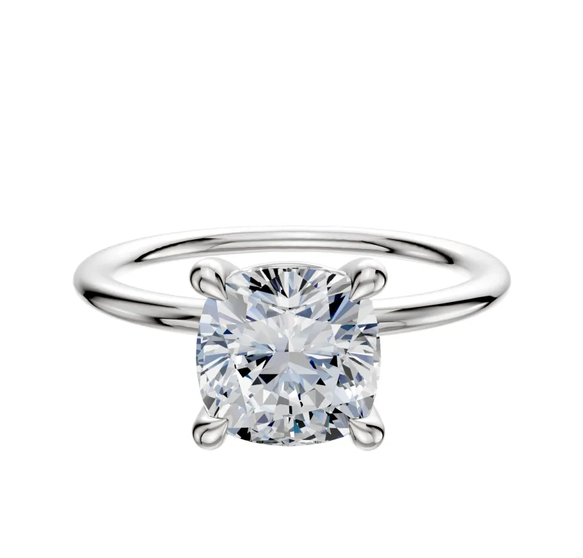 18K White Gold 4 Prong Basket Classic Dome 1.5mm Engagement Ring sold by Promise By Effy