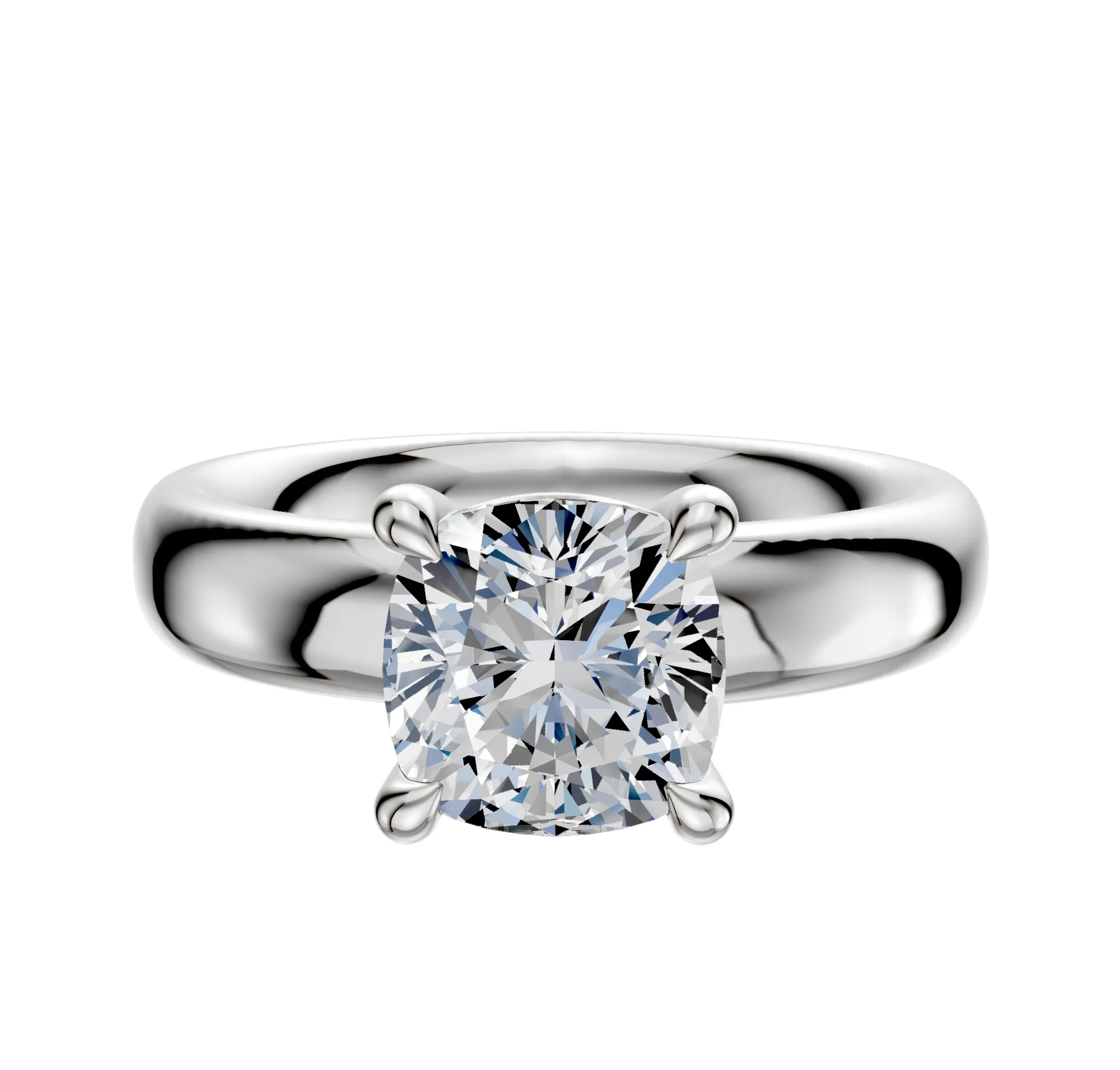 Platinum 4 Prong Basket Classic Dome 4.0mm Engagement Ring sold by Promise By Effy