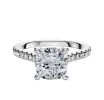 14K White Gold 4 Prong Basket Cathedral Dome 1-Row-Pave 2.5mm Engagement Ring sold by Promise By Effy