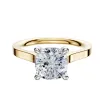 18K Two Tone 4 Prong Basket Cathedral Flat 2.0mm Engagement Ring sold by Promise By Effy