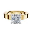 14K Two Tone 4 Prong Basket Classic Flat 4.0mm Engagement Ring sold by Promise By Effy