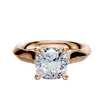 14K Rose Gold 4 Prong Basket Cathedral Knife Edge 3.0mm Engagement Ring sold by Promise By Effy
