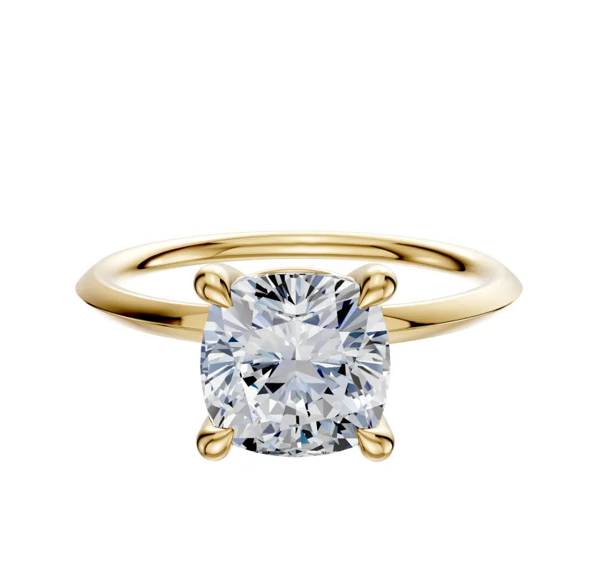 18K Yellow Gold 4 Prong Basket Classic Knife Edge 1.5mm Engagement Ring sold by Promise By Effy