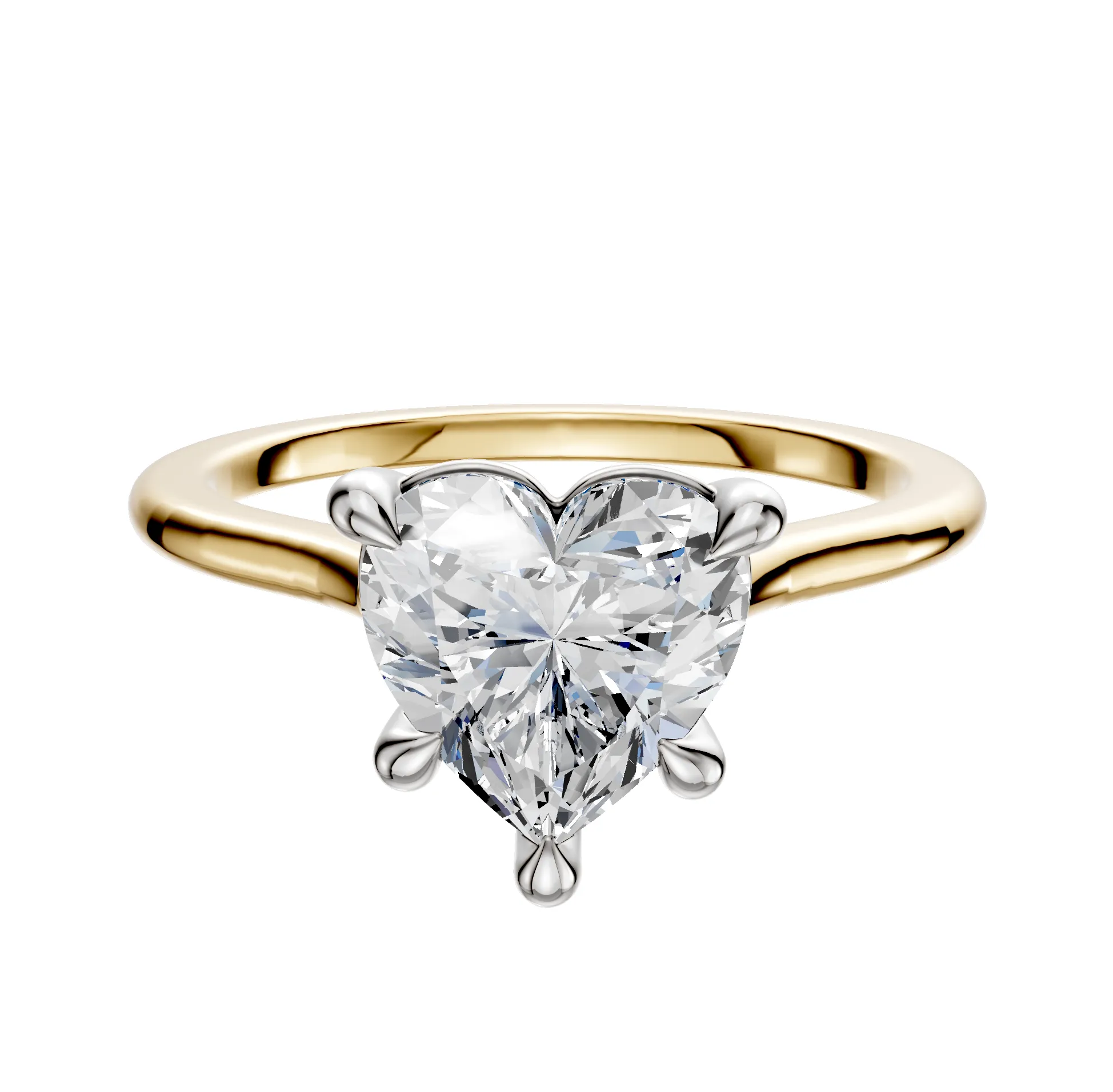 14K Two Tone 4 Prong Basket Cathedral Dome 1.5mm Engagement Ring sold by Promise By Effy
