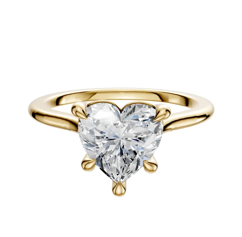 18K Yellow Gold 4 Prong Basket Cathedral Dome 1.5mm Engagement Ring sold by Promise By Effy