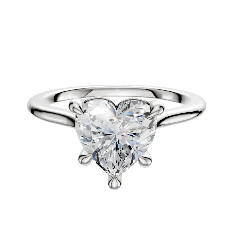 18K White Gold 4 Prong Basket Cathedral Dome 1.5mm Engagement Ring sold by Promise By Effy
