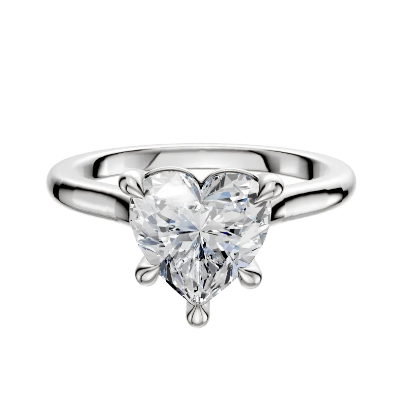 14K White Gold 4 Prong Basket Cathedral Dome 2.0mm Engagement Ring sold by Promise By Effy