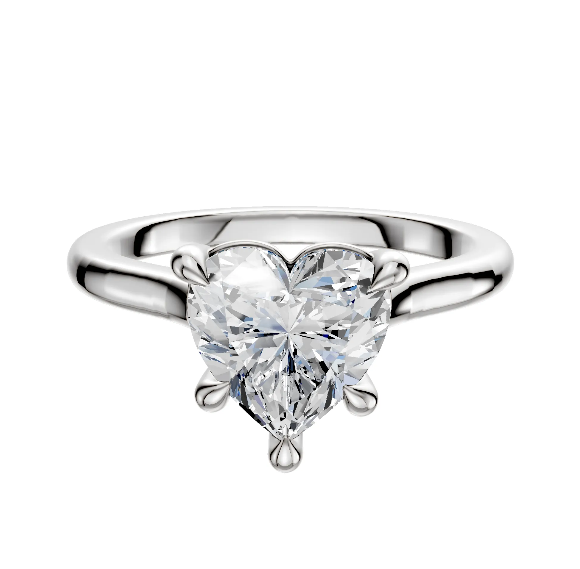 18K White Gold 4 Prong Basket Cathedral Dome 2.0mm Engagement Ring sold by Promise By Effy