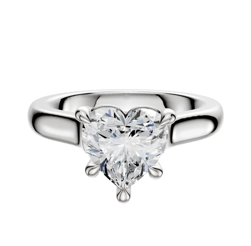 18K White Gold 4 Prong Basket Cathedral Dome 3.0mm Engagement Ring sold by Promise By Effy