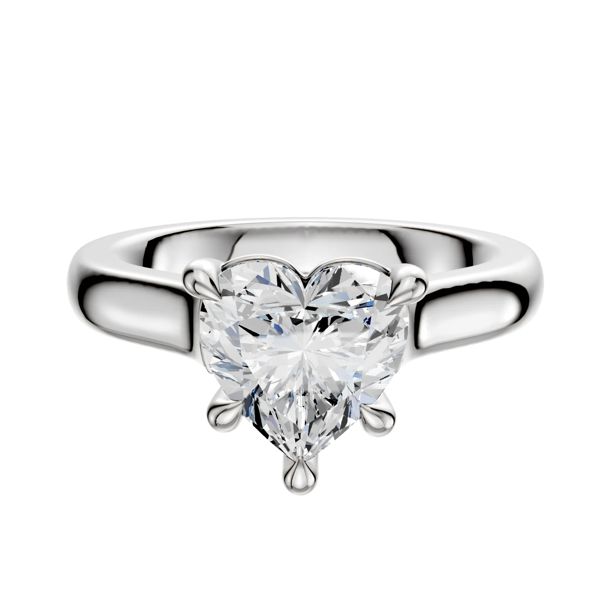 18K White Gold 4 Prong Basket Cathedral Dome 3.0mm Engagement Ring sold by Promise By Effy