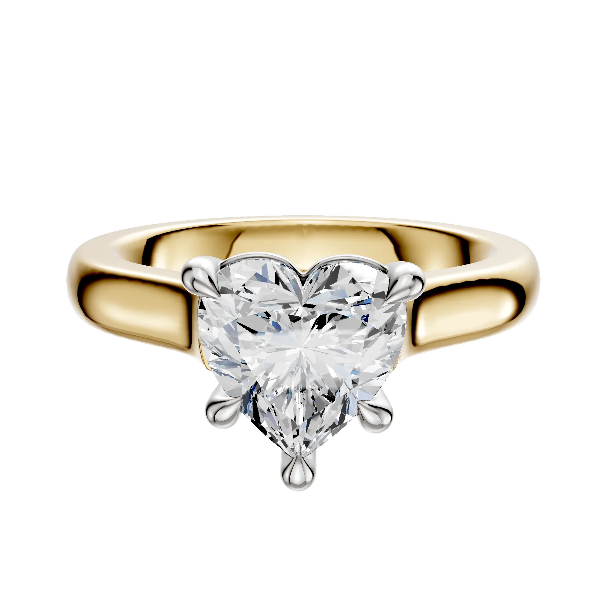 18K Two Tone 4 Prong Basket Cathedral Dome 3.0mm Engagement Ring sold by Promise By Effy