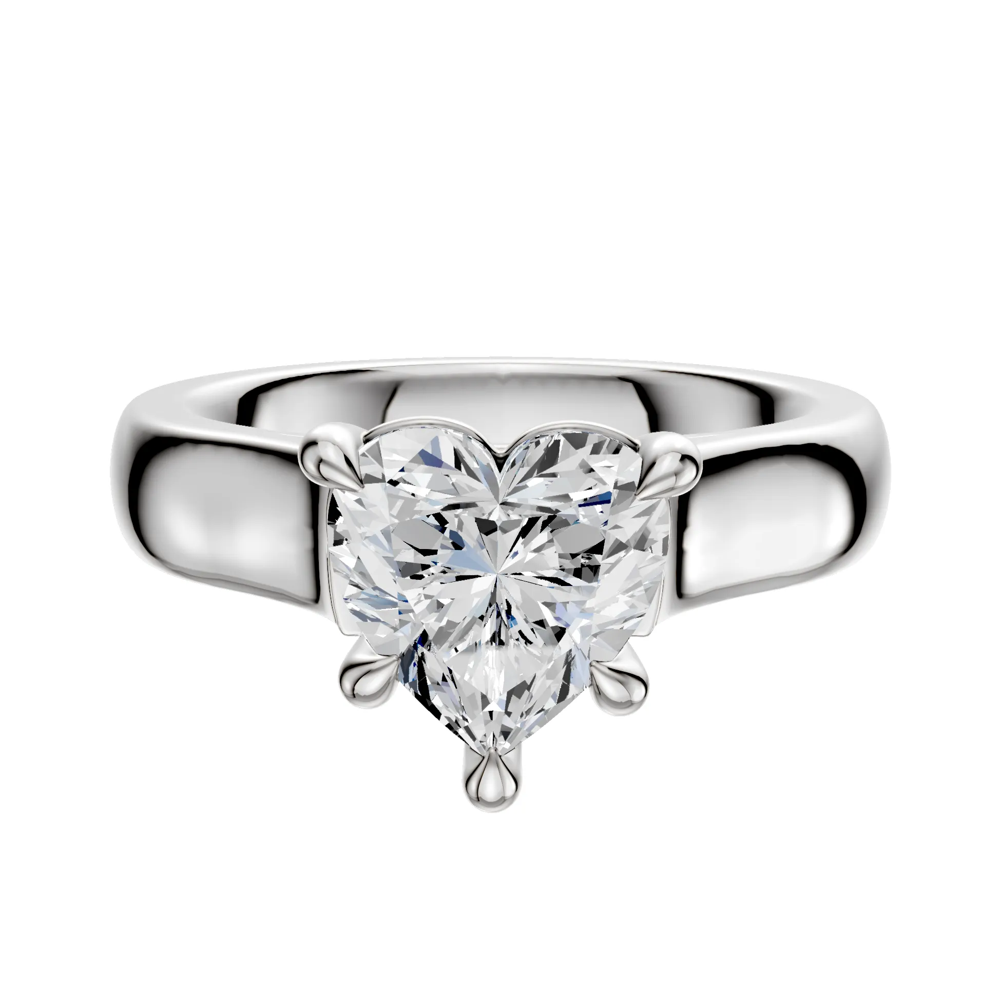 18K White Gold 4 Prong Basket Cathedral Dome 4.0mm Engagement Ring sold by Promise By Effy