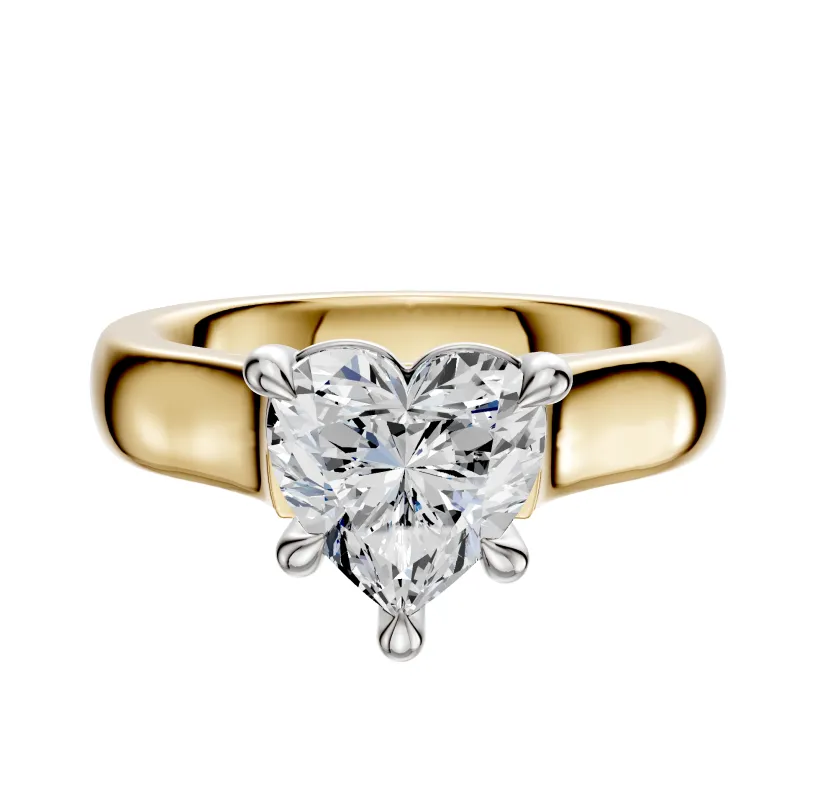 18K Two Tone 4 Prong Basket Cathedral Dome 4.0mm Engagement Ring sold by Promise By Effy