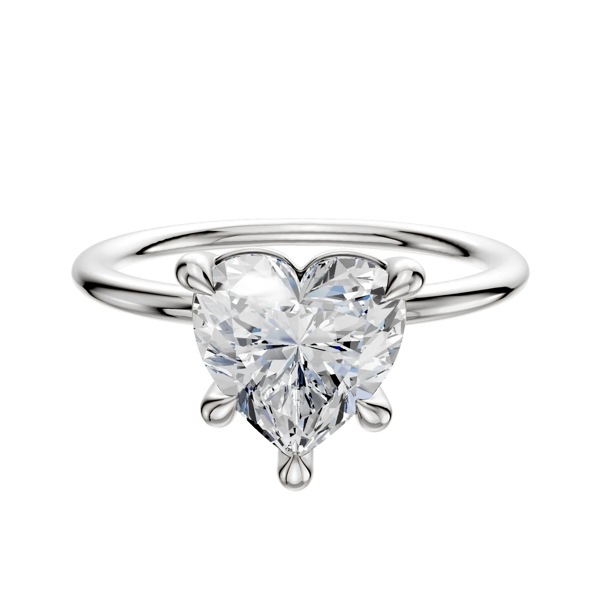 18K White Gold 4 Prong Basket Classic Dome 1.5mm Engagement Ring sold by Promise By Effy