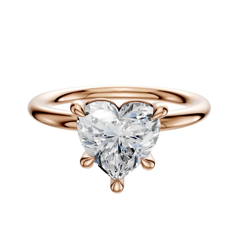 14K Rose Gold 4 Prong Basket Classic Dome 2.0mm Engagement Ring sold by Promise By Effy