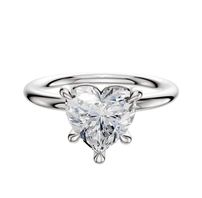 Platinum 4 Prong Basket Classic Dome 2.0mm Engagement Ring sold by Promise By Effy