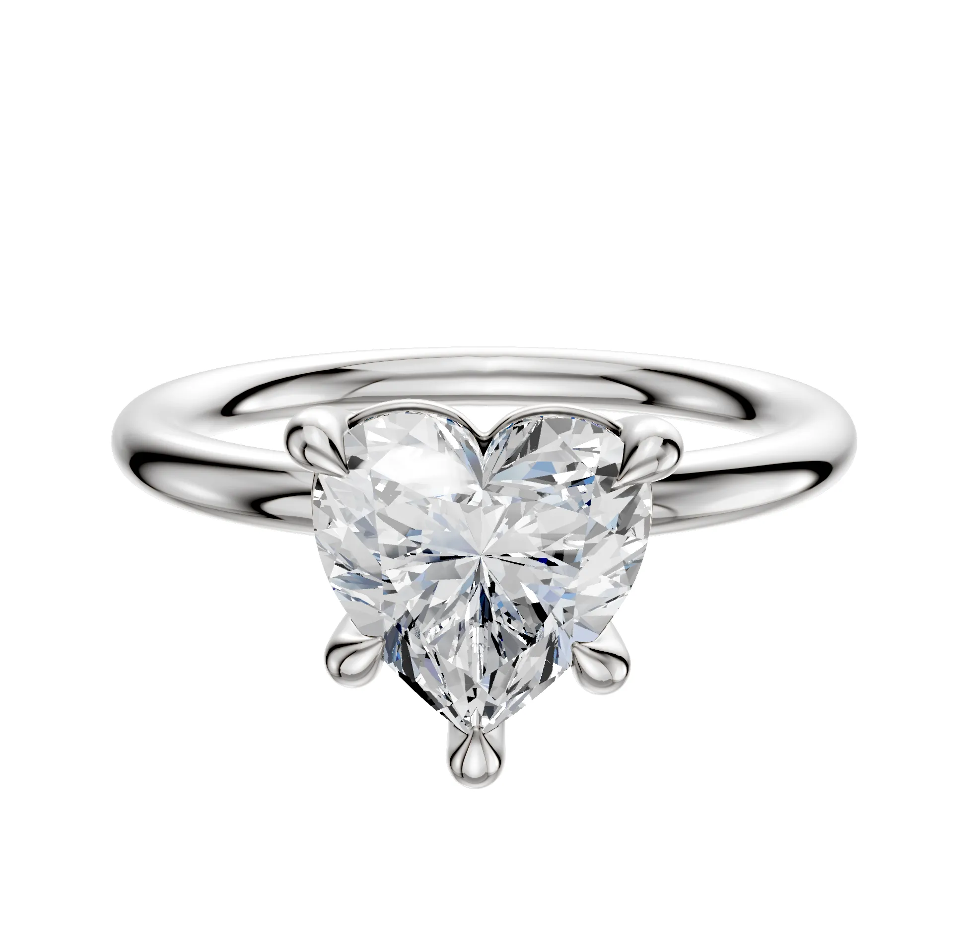 Platinum 4 Prong Basket Classic Dome 2.0mm Engagement Ring sold by Promise By Effy