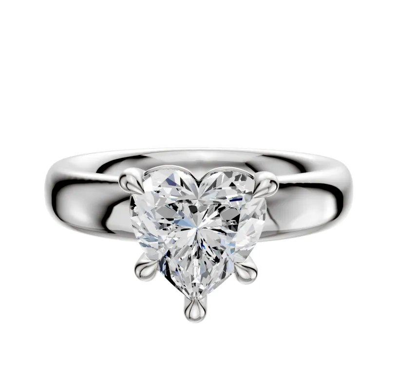 14K White Gold 4 Prong Basket Classic Dome 4.0mm Engagement Ring sold by Promise By Effy