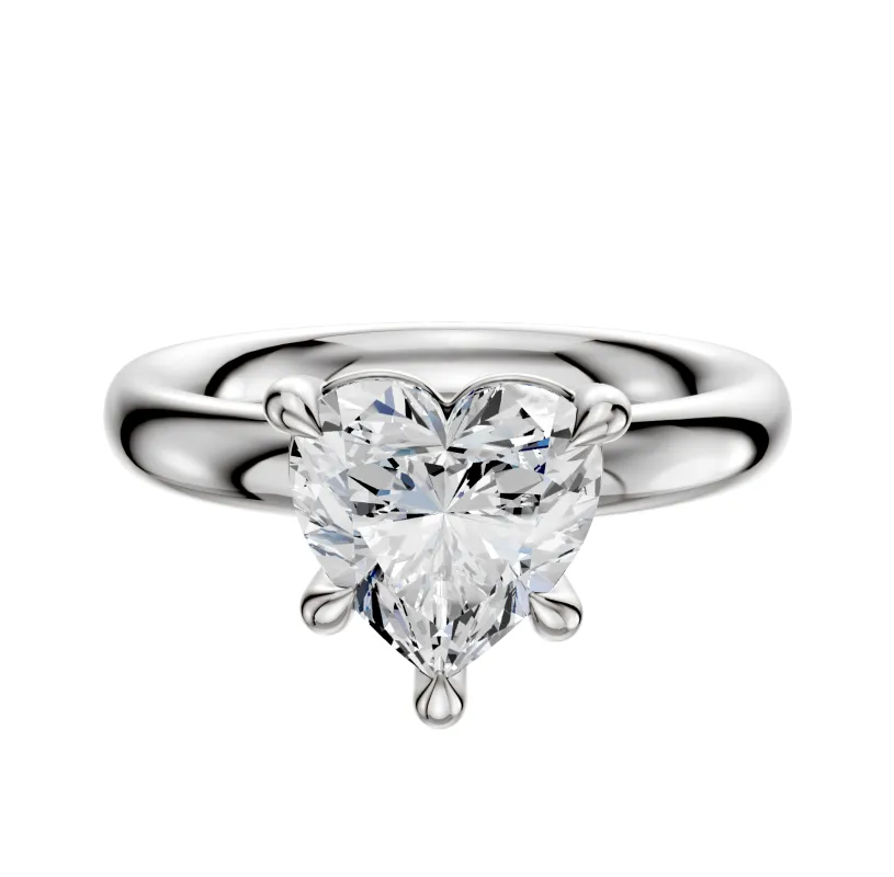 Platinum 4 Prong Basket Classic Dome 3.0mm Engagement Ring sold by Promise By Effy