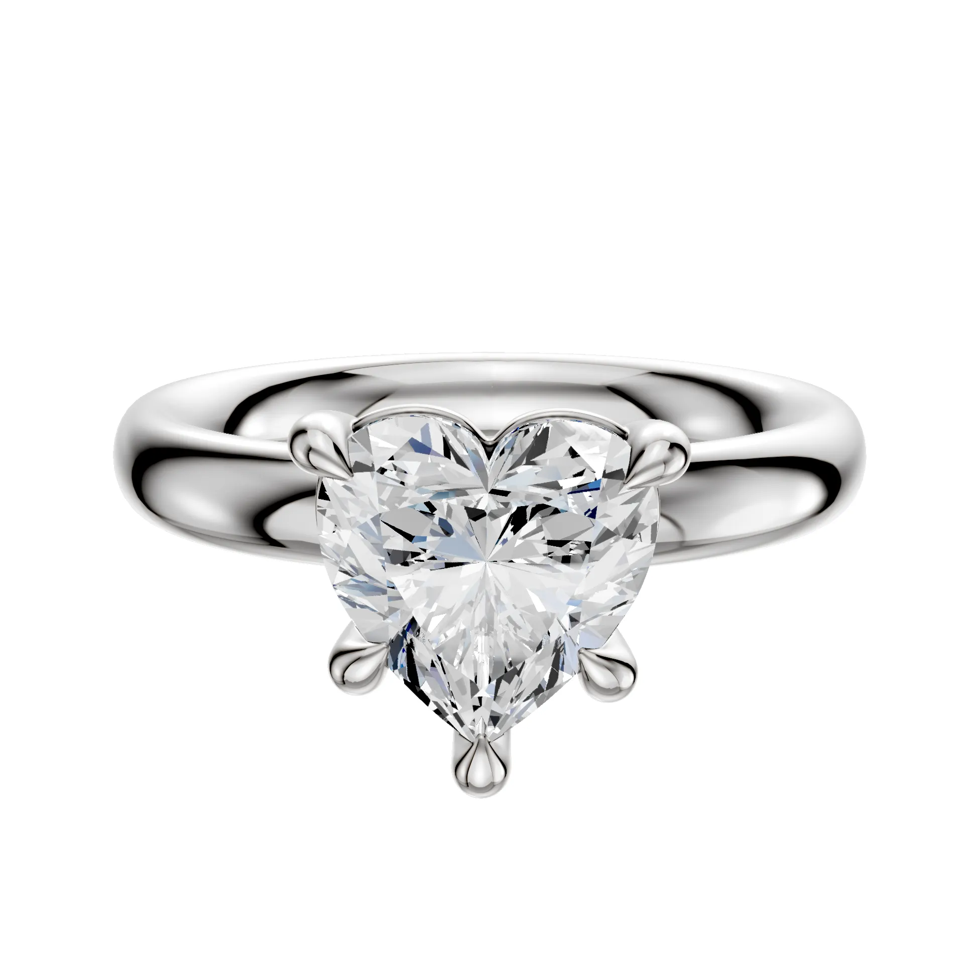 Platinum 4 Prong Basket Classic Dome 3.0mm Engagement Ring sold by Promise By Effy