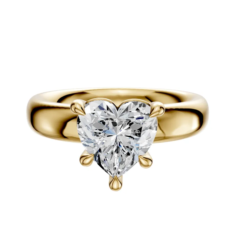 18K Yellow Gold 4 Prong Basket Classic Dome 4.0mm Engagement Ring sold by Promise By Effy