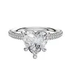 Platinum 4 Prong Basket Classic Dome 3-Row-Pave 2.0mm Engagement Ring sold by Promise By Effy