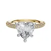 18K Two Tone 4 Prong Basket Classic Dome 3-Row-Pave 2.0mm Engagement Ring sold by Promise By Effy