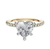 18K Two Tone 4 Prong Basket Classic Dome 1-Row-Pave 2.5mm Engagement Ring sold by Promise By Effy