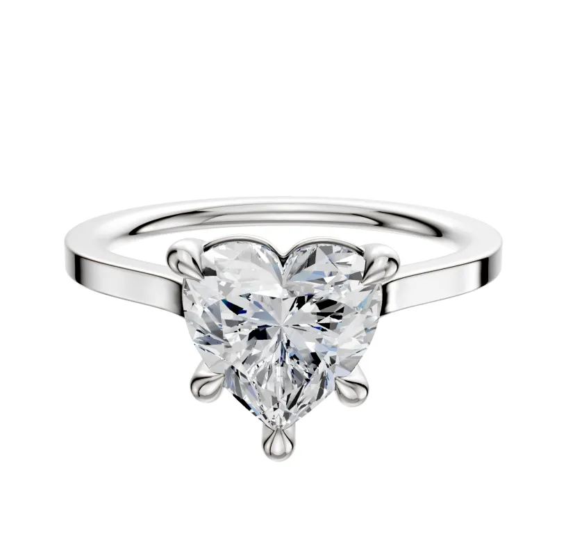 14K White Gold 4 Prong Basket Cathedral Flat 1.5mm Engagement Ring sold by Promise By Effy