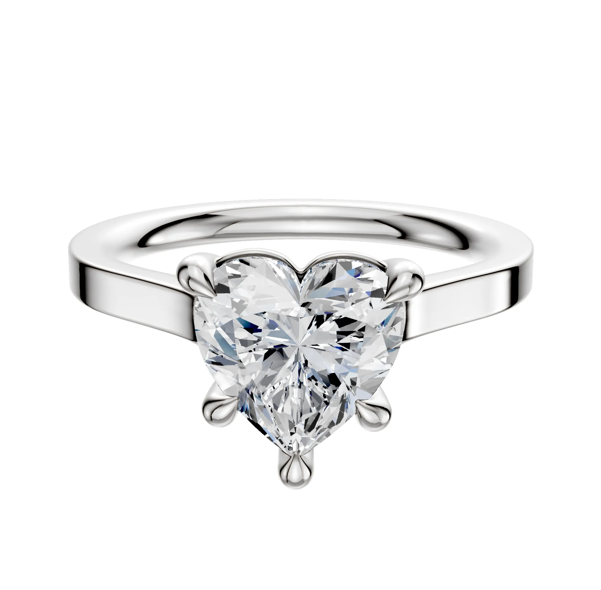14K White Gold 4 Prong Basket Cathedral Flat 2.0mm Engagement Ring sold by Promise By Effy