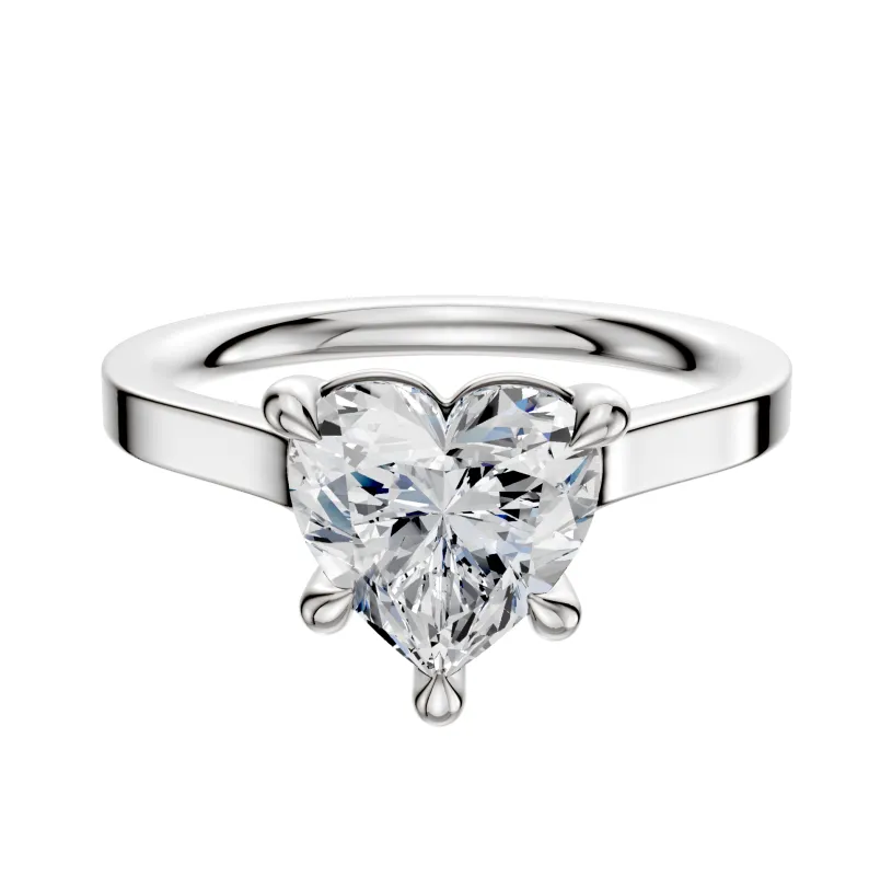Platinum 4 Prong Basket Cathedral Flat 2.0mm Engagement Ring sold by Promise By Effy