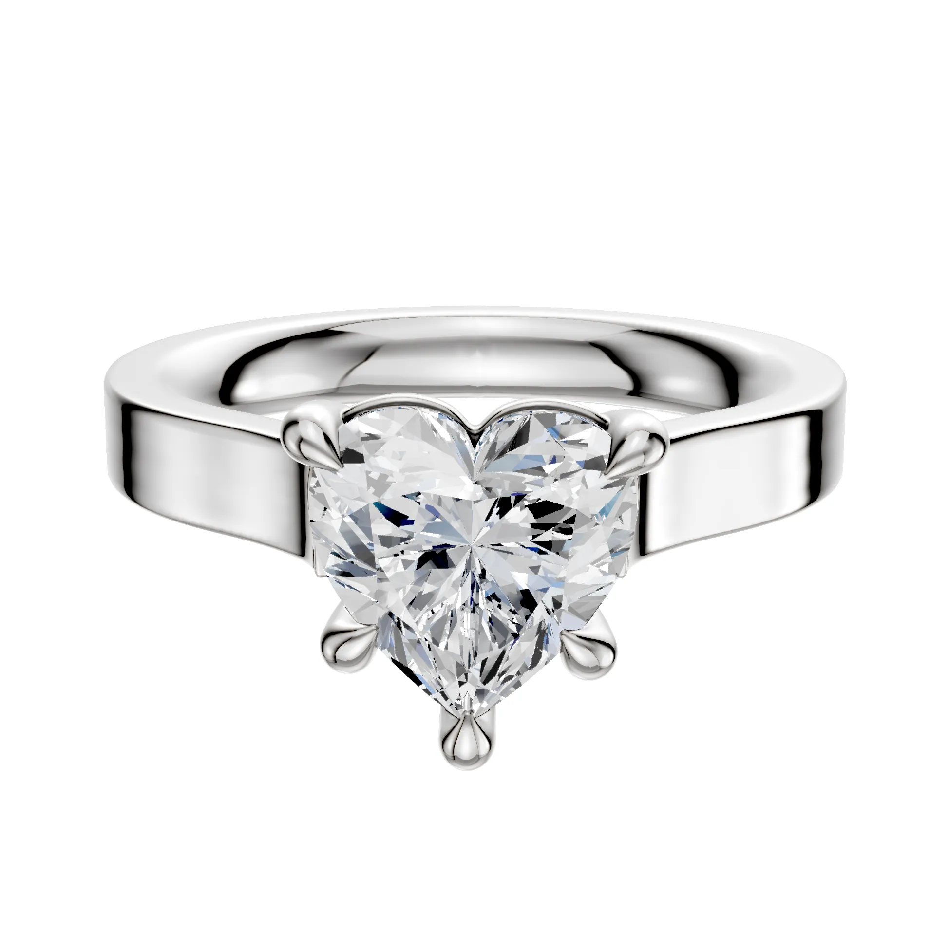 14K White Gold 4 Prong Basket Cathedral Flat 3.0mm Engagement Ring sold by Promise By Effy