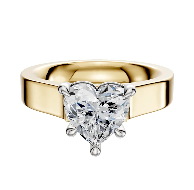 14K Two Tone 4 Prong Basket Cathedral Flat 4.0mm Engagement Ring sold by Promise By Effy