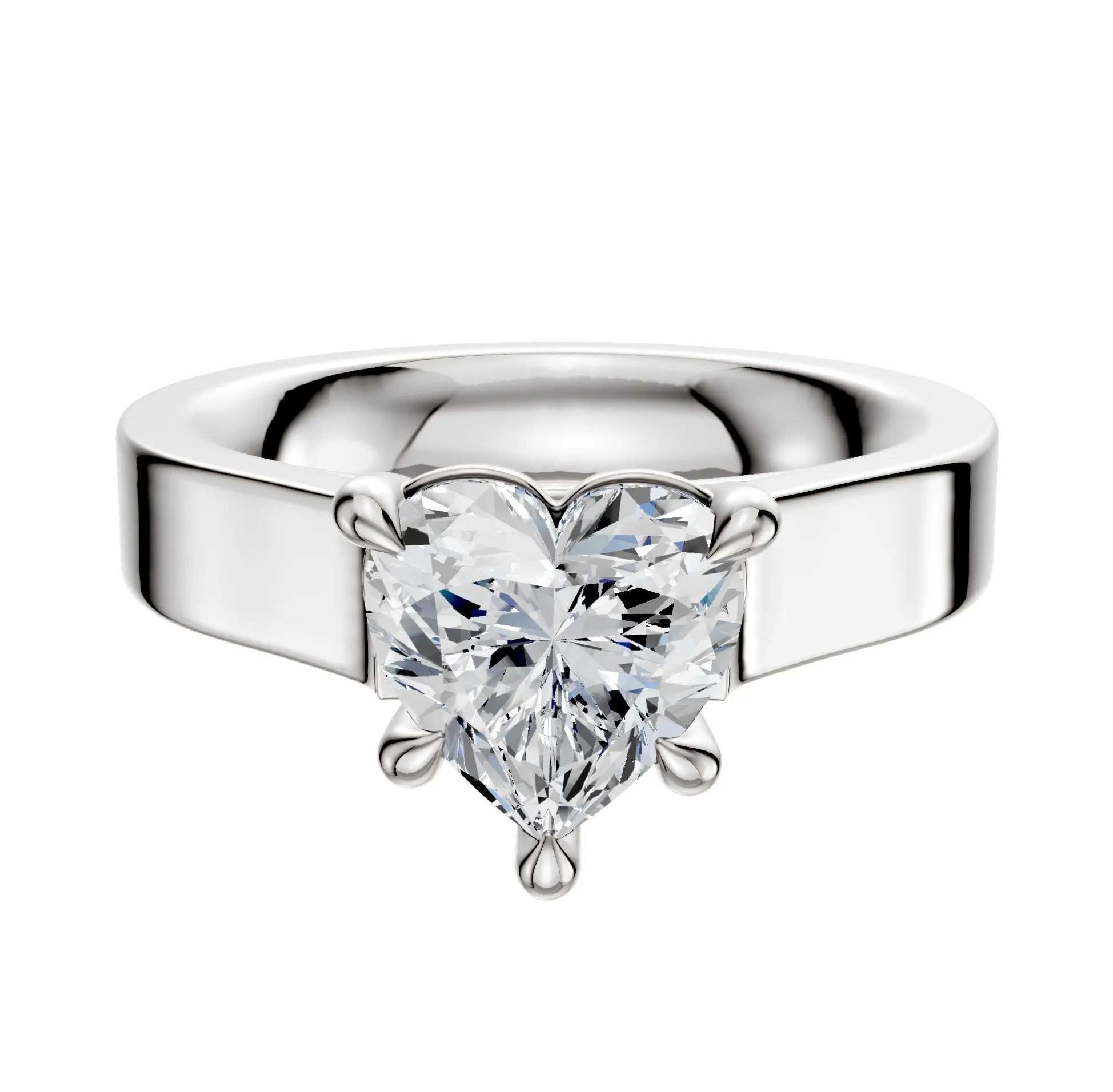 Platinum 4 Prong Basket Cathedral Flat 4.0mm Engagement Ring sold by Promise By Effy