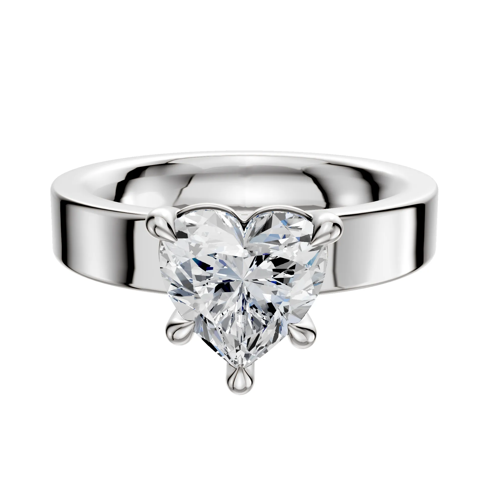 Platinum 4 Prong Basket Classic Flat 4.0mm Engagement Ring sold by Promise By Effy