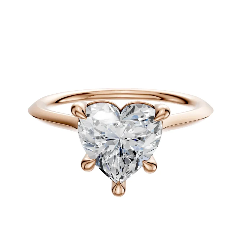 14K Rose Gold 4 Prong Basket Cathedral Knife Edge 1.5mm Engagement Ring sold by Promise By Effy