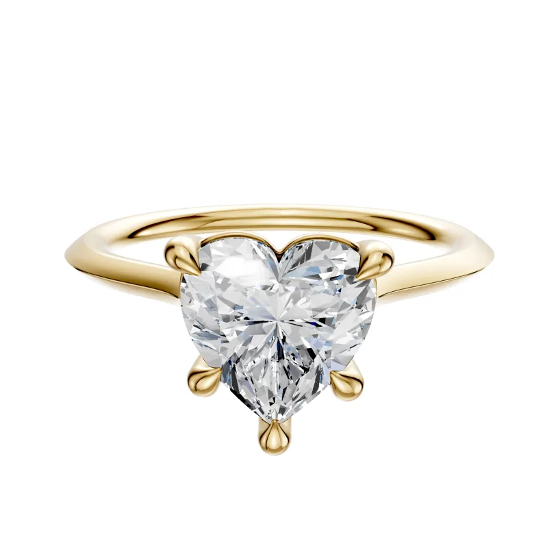 18K Yellow Gold 4 Prong Basket Cathedral Knife Edge 1.5mm Engagement Ring sold by Promise By Effy