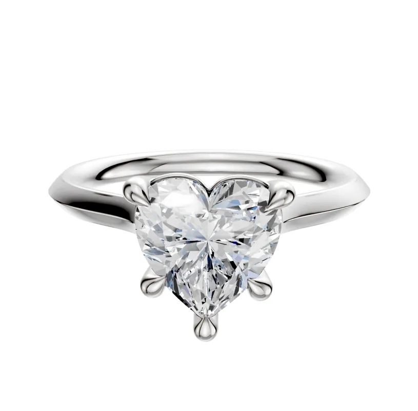 14K White Gold 4 Prong Basket Cathedral Knife Edge 2.0mm Engagement Ring sold by Promise By Effy
