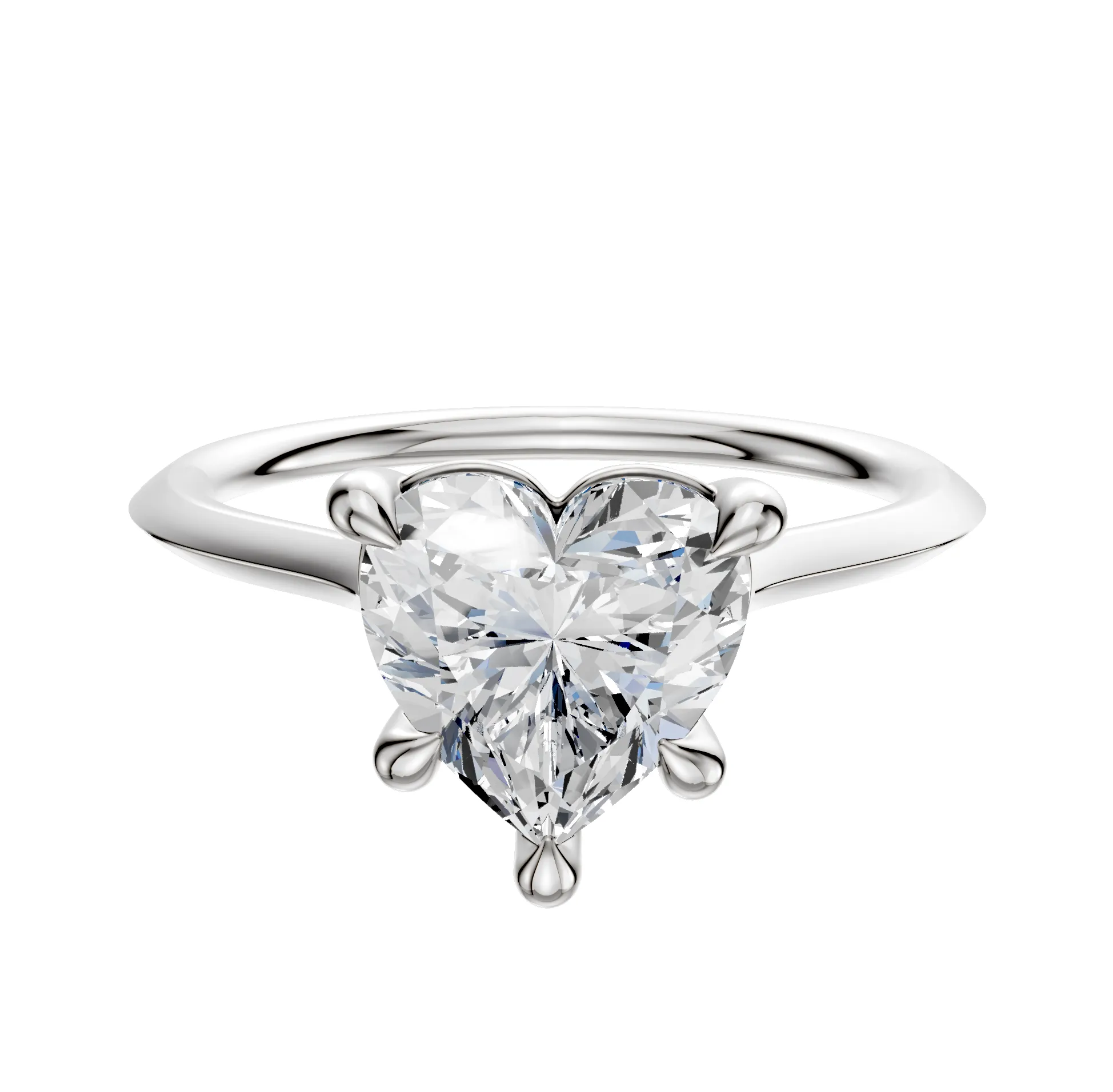 Platinum 4 Prong Basket Cathedral Knife Edge 1.5mm Engagement Ring sold by Promise By Effy