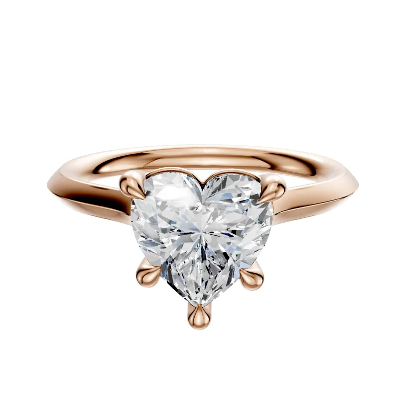 18K Rose Gold 4 Prong Basket Cathedral Knife Edge 2.0mm Engagement Ring sold by Promise By Effy