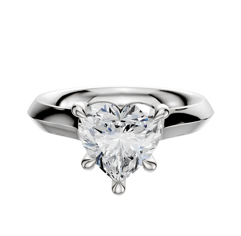 18K White Gold 4 Prong Basket Cathedral Knife Edge 3.0mm Engagement Ring sold by Promise By Effy