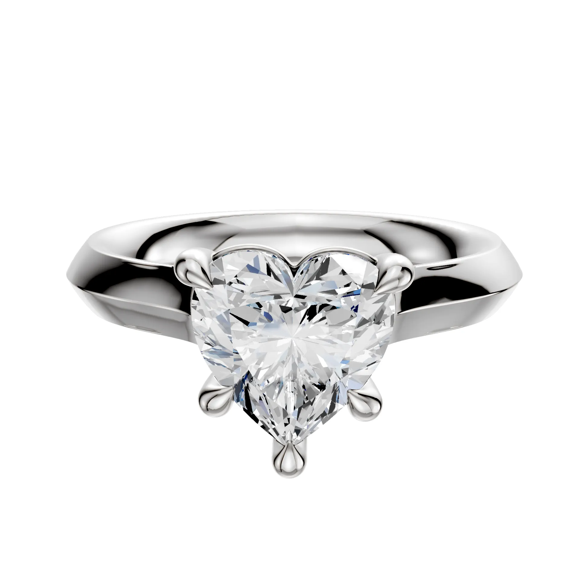 18K White Gold 4 Prong Basket Cathedral Knife Edge 3.0mm Engagement Ring sold by Promise By Effy