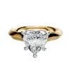 18K Two Tone 4 Prong Basket Cathedral Knife Edge 3.0mm Engagement Ring sold by Promise By Effy