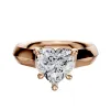 14K Rose Gold 4 Prong Basket Cathedral Knife Edge 4.0mm Engagement Ring sold by Promise By Effy