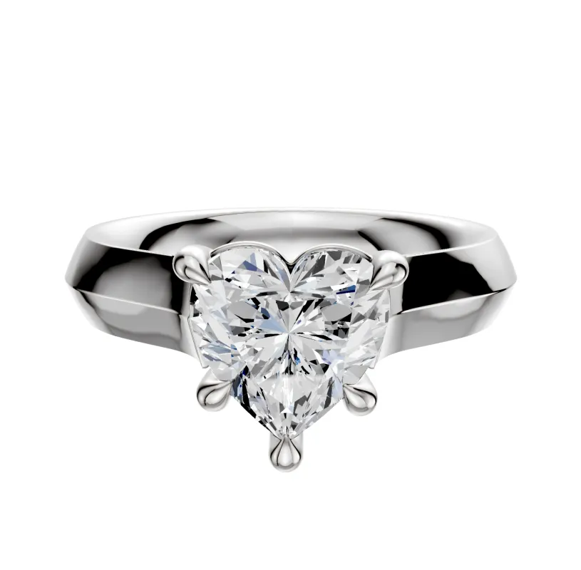 18K White Gold 4 Prong Basket Cathedral Knife Edge 4.0mm Engagement Ring sold by Promise By Effy