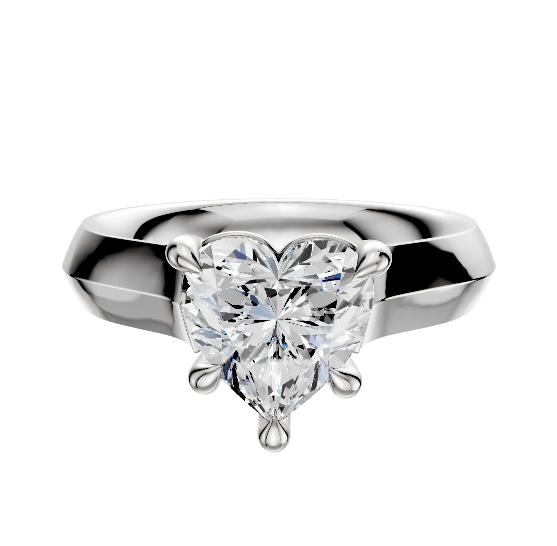 18K White Gold 4 Prong Basket Cathedral Knife Edge 4.0mm Engagement Ring sold by Promise By Effy