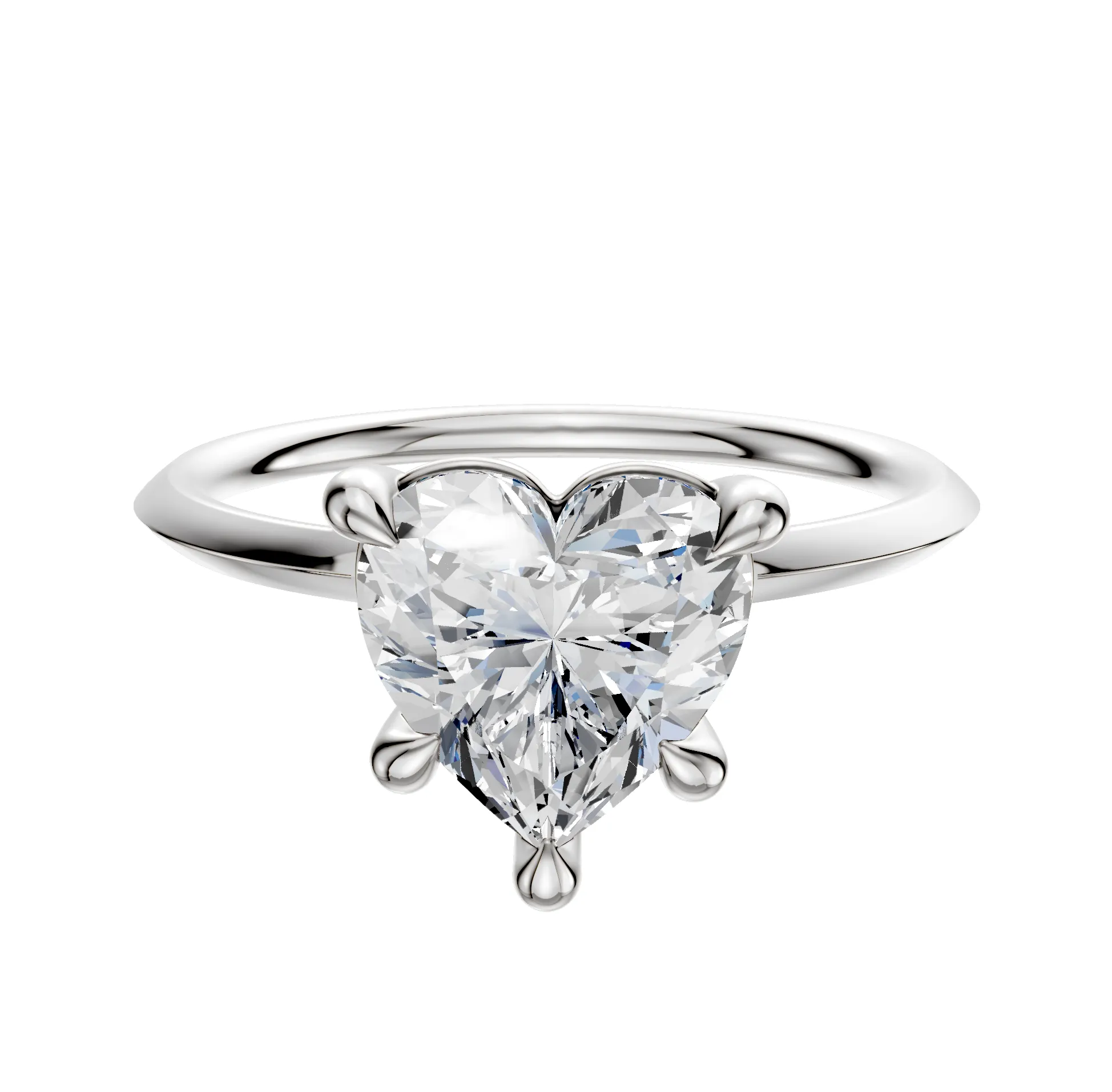 18K White Gold 4 Prong Basket Classic Knife Edge 1.5mm Engagement Ring sold by Promise By Effy